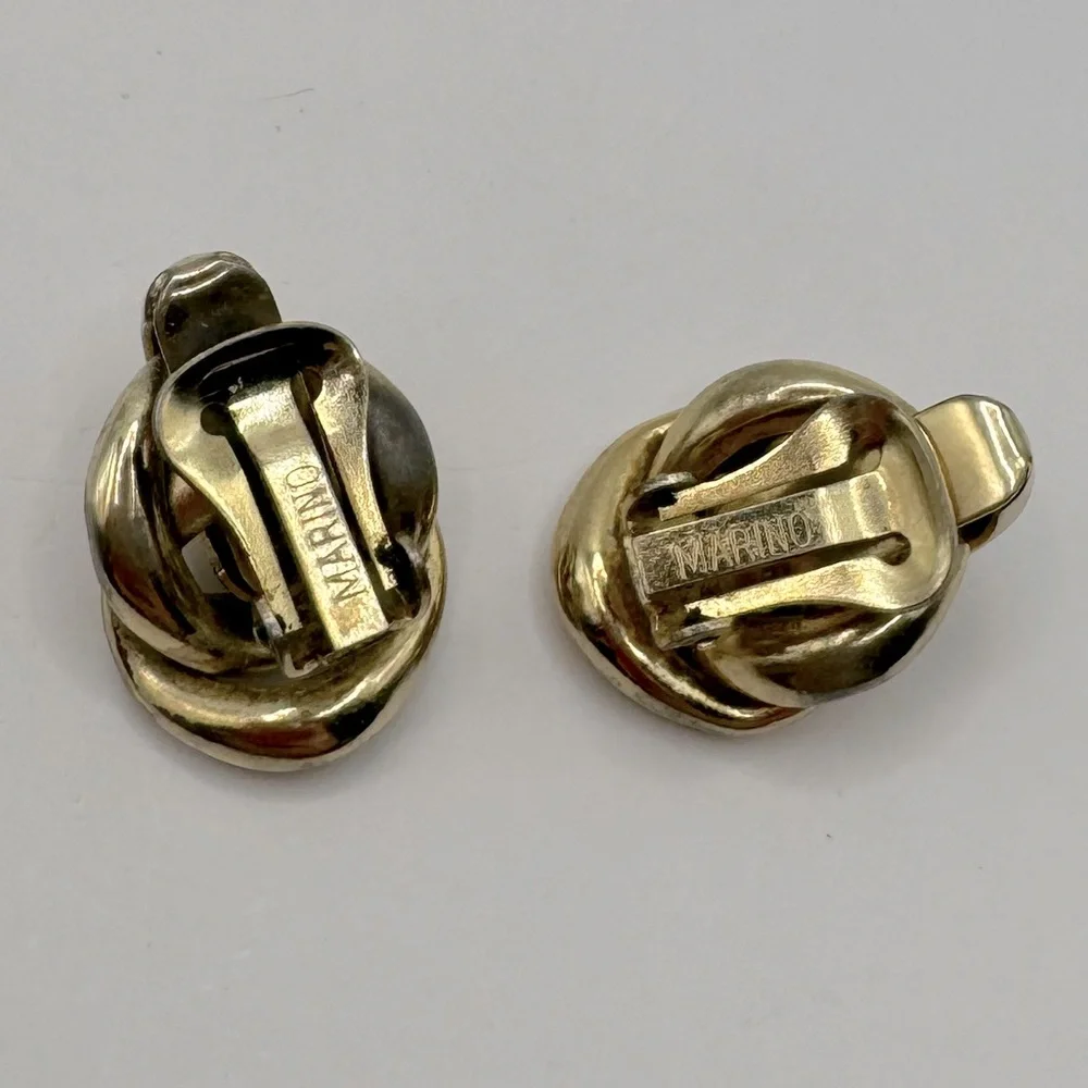 MARINO Vintage Gold-Tone Chain Link Clip-On Earrings